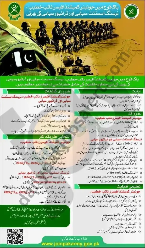 Join Pak Army as Soldier 2024 - Join Pak Army jobs 2024  - latest jobs in pakistan - dailyjobsalert - Pak Army Jobs - Pak Army Sipahi Jobs - www.govjob.pk2024, www.joinpakarmy.gov.pk 2024